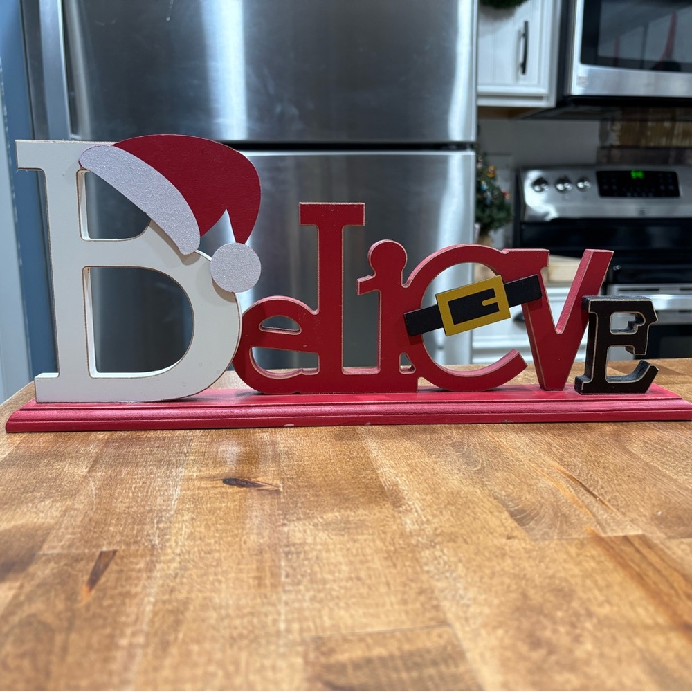 Kohl's Red and White 'Believe' Holiday Decor